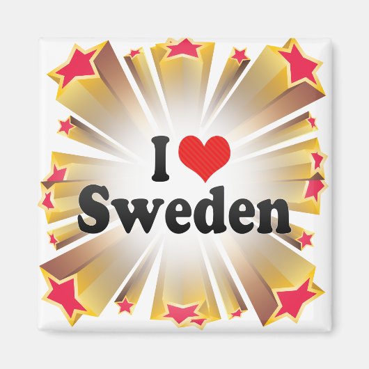 I Liebe Schweden Magnet (Vorne)