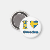 I Liebe Schweden Magnet (Vorderseite/Rückseite)
