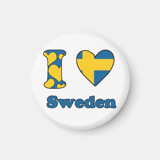 I Liebe Schweden Magnet (Vorne)