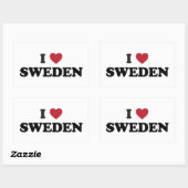 I Liebe Schweden Rechteckiger Aufkleber (Blatt)