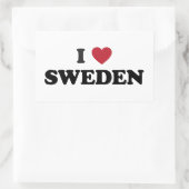 I Liebe Schweden Rechteckiger Aufkleber (Tasche)