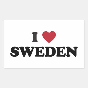 I Liebe Schweden Rechteckiger Aufkleber