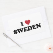 I Liebe Schweden Rechteckiger Aufkleber (Umschlag)