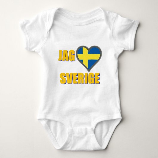 I Liebe Schweden (Zacke Älskar Sverige) Baby Strampler (Vorderseite)