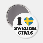 I Liebe Schwedische Mädchen Magnet (Vorderseite/Rückseite)