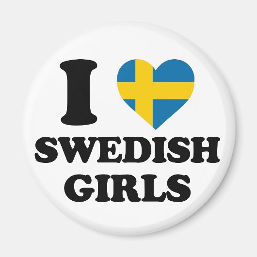 I Liebe Schwedische Mädchen Magnet (Vorne)