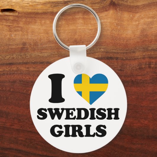 I Liebe Schwedische Mädchen Schlüsselanhänger (Vorderseite)