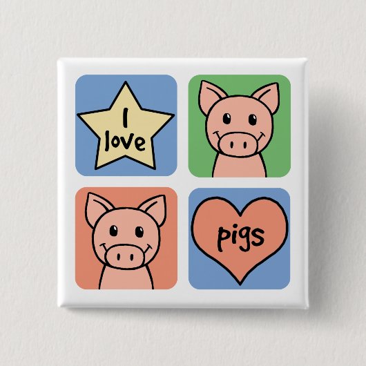I Liebe-Schweine Button (Vorderseite)