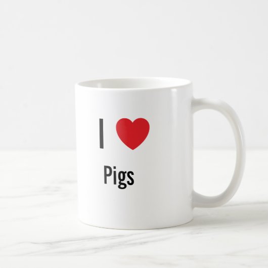 I Liebe Schweine Kaffeetasse (Rechts)