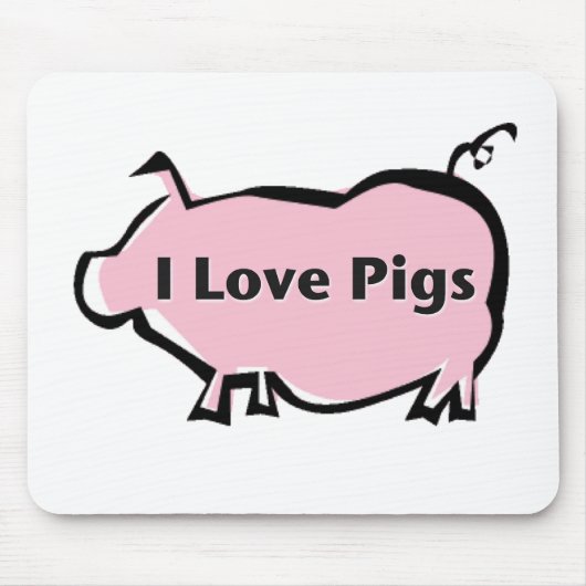 I Liebe-Schweine Mousepad (Vorne)