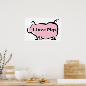 I Liebe Schweine Poster (Küche)