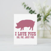 I Liebe Schweine Postkarte (Stehend Vorderseite)