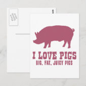I Liebe Schweine Postkarte (Vorne/Hinten)