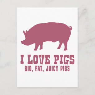 I Liebe Schweine Postkarte