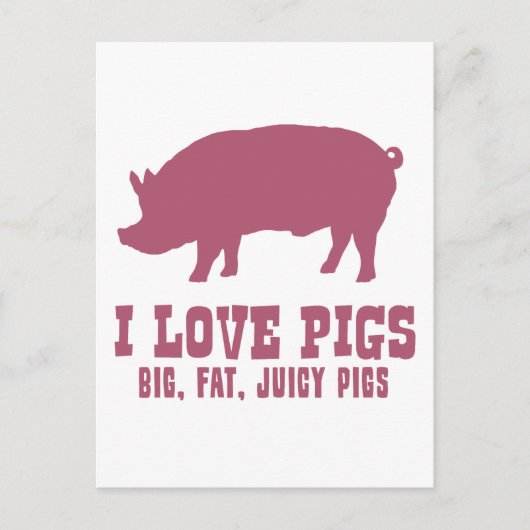 I Liebe Schweine Postkarte (Vorderseite)