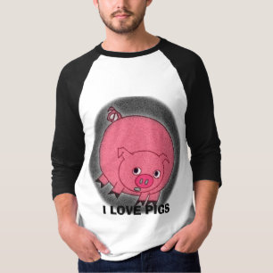 I LIEBE-SCHWEINE (SCHWEINE AUF BEIDEN SEITEN) T-Shirt
