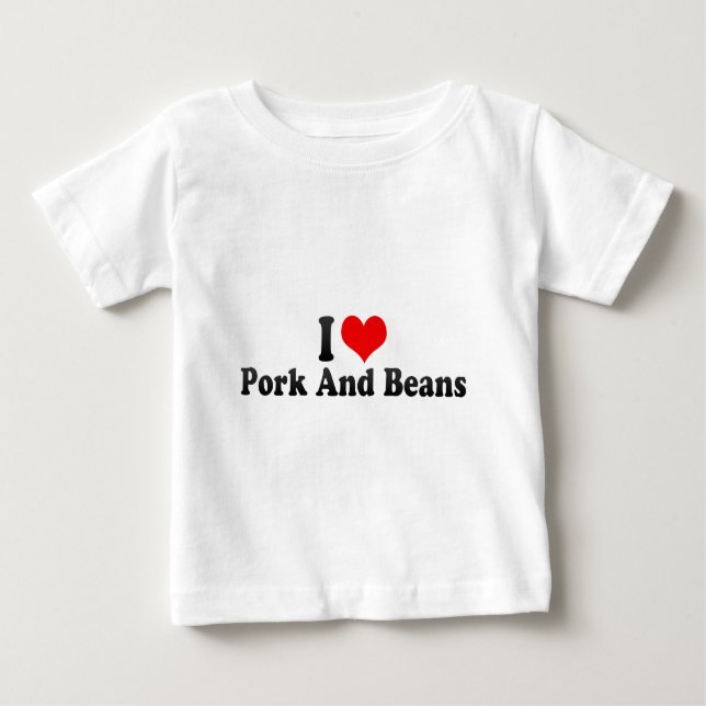 I Liebe-Schweinefleisch und Bohnen Baby T-shirt (Vorderseite)