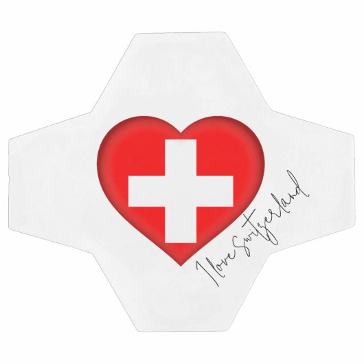 I Liebe Schweiz Flaggenfarben Herzschrittball Fußball (Flach)