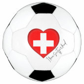 I Liebe Schweiz Flaggenfarben Herzschrittball Fußball (Vorderseite)