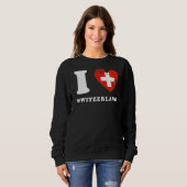I Liebe Schweiz Hörflagge Schweiz Sweatshirt (Vorne ganz)