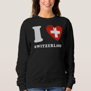 I Liebe Schweiz Hörflagge Schweiz Sweatshirt