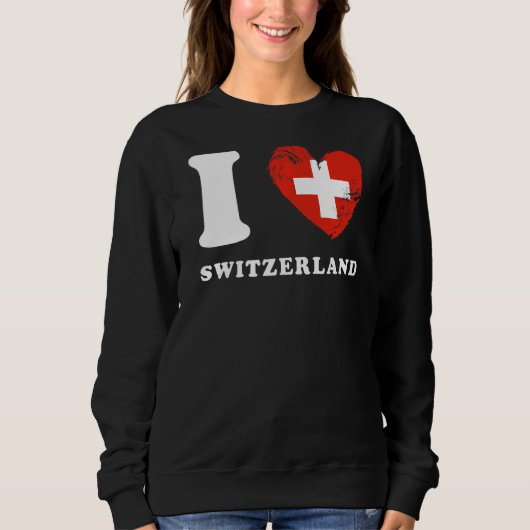 I Liebe Schweiz Hörflagge Schweiz Sweatshirt (Vorderseite)