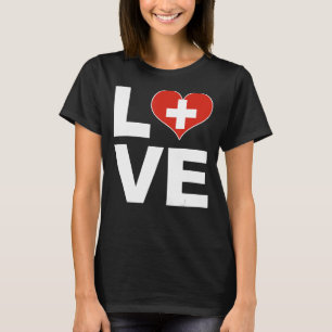 I Liebe Schweiz Hörflagge Schweiz T-Shirt