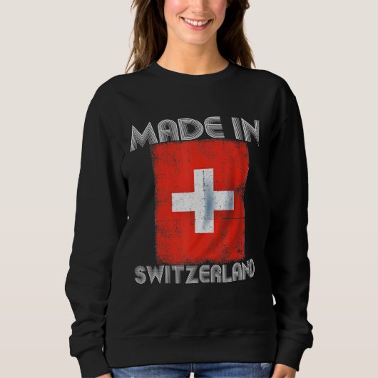 I Liebe Schweiz in meinem Dna Schweizer Flaggensta Sweatshirt (Vorderseite)