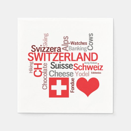 I Liebe Schweiz - Lieblingsschweizer Serviette (Vorderseite)