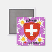 I Liebe Schweiz Magnet (Vorderseite/Rückseite)