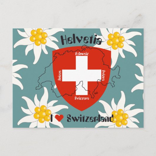 I Liebe Schweiz Postkarte (Vorderseite)