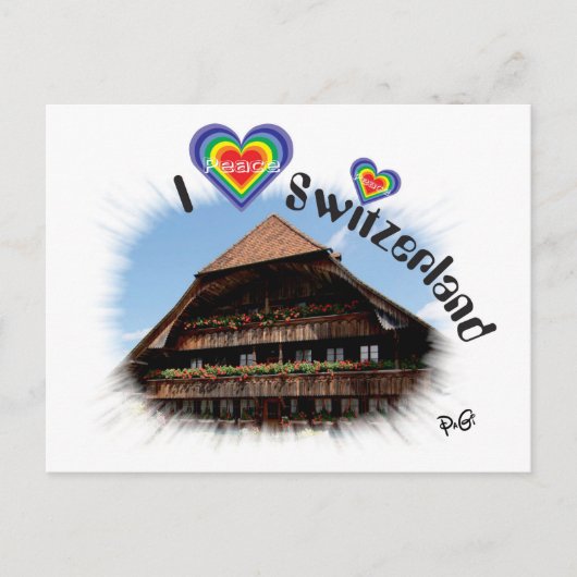 I Liebe Schweiz Postkarte (Vorderseite)