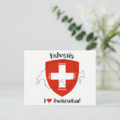 I Liebe Schweiz Postkarte (Stehend Vorderseite)