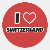 I Liebe Schweiz Runder Aufkleber (Vorderseite)