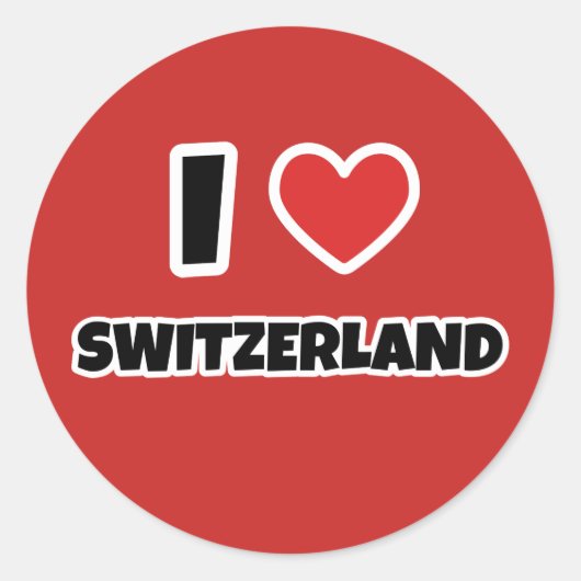 I Liebe Schweiz Runder Aufkleber (Vorderseite)
