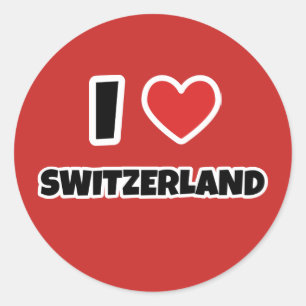 I Liebe Schweiz Runder Aufkleber