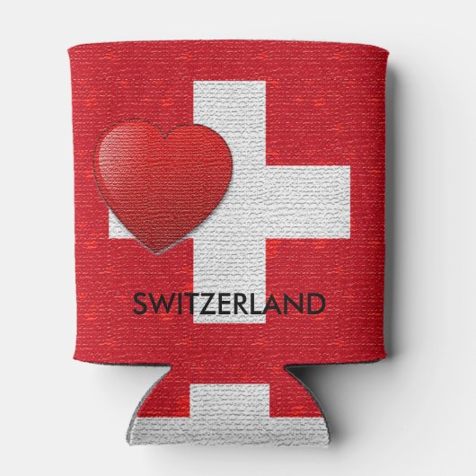 I Liebe Schweiz Tasse Schweizerische Burlflagge Ro Dosenkühler (Rückseite)