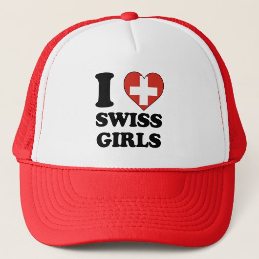 I Liebe Schweizer Girls Truckerkappe (Vorderseite)