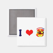I Liebe Schwerer Burger (horizontal) Magnet (Vorderseite/Rückseite)