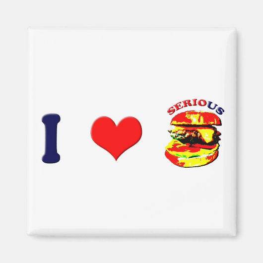 I Liebe Schwerer Burger (horizontal) Magnet (Vorne)