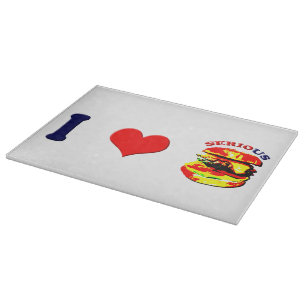 I Liebe Schwerer Burger (horizontal) Schneidebrett