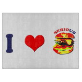 I Liebe Schwerer Burger (horizontal) Schneidebrett (Vorderseite)