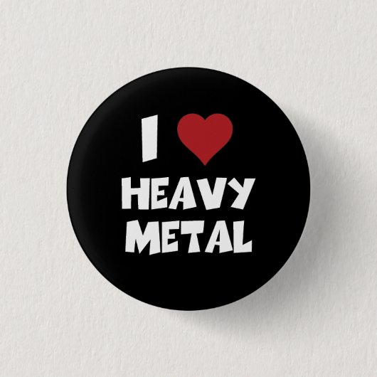 I Liebe Schwermetall Button (Vorderseite)