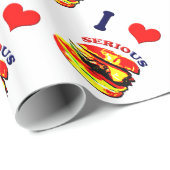I Liebe Schwerwiegende Burger Geschenkpapier (Rolleneckpunkt)