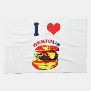 I Liebe Schwerwiegende Burger Geschirrtuch