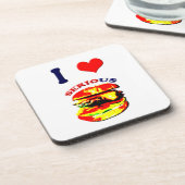I Liebe Schwerwiegende Burger Getränkeuntersetzer (Linke Seite)