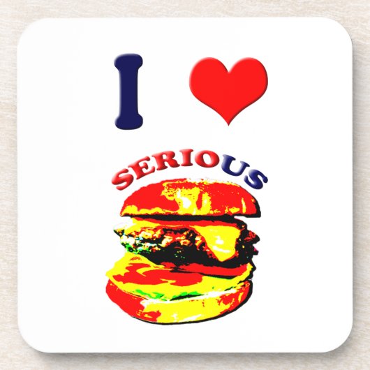 I Liebe Schwerwiegende Burger Getränkeuntersetzer (Vorderseite)