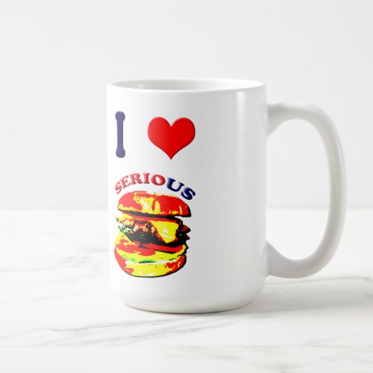 I Liebe Schwerwiegende Burger Kaffeetasse (Rechts)