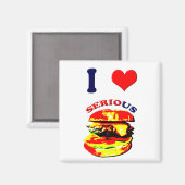 I Liebe Schwerwiegende Burger Magnet (Vorderseite/Rückseite)