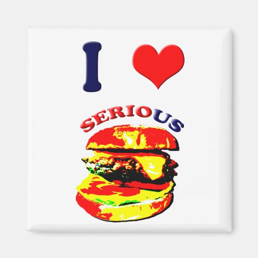 I Liebe Schwerwiegende Burger Magnet (Vorne)